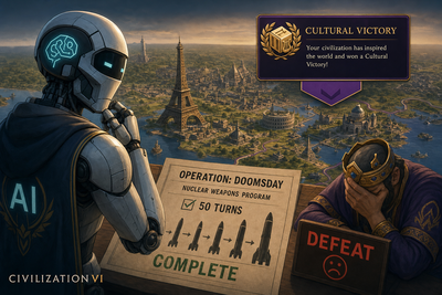 AI agent launching nuclear strike in Civilization VI strategy game benchmark test