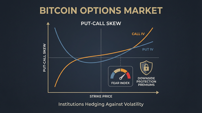 Bitcoin options trading chart showing elevated fear indicators and protection premiums