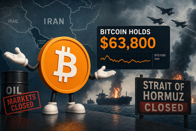 Bitcoin price chart showing flat movement during US-Iran military strikes