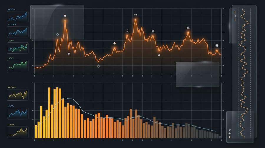 Bitcoin trading volume chart showing 40% decline from recent peaks