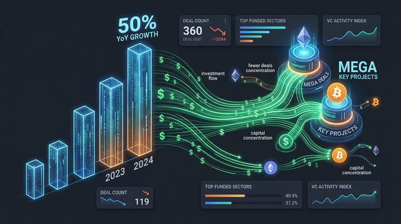 Crypto venture capital dashboard showing rising funding with fewer deals in March 2026