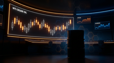 Cryptocurrency platform interface showing oil trading charts and price movements