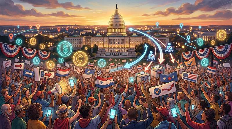 Stand With Crypto advocacy group logo with US Capitol building in background