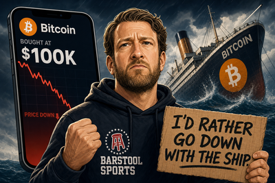 Dave Portnoy with Bitcoin price chart showing decline from $126K peak to $63K