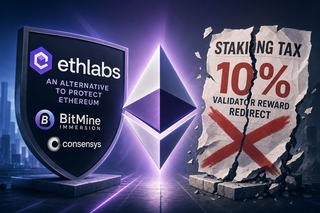 Diagram showing Ethereum funding paths between validator rewards, Ethlabs, and the Ethereum Foundation