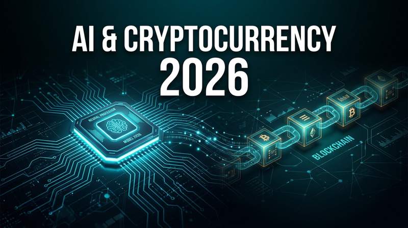 Neural network diagram overlaid with cryptocurrency tokens