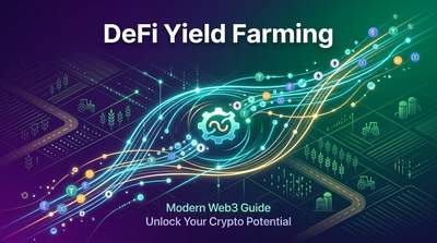A DeFi dashboard showing yield strategies with APY percentages on a laptop