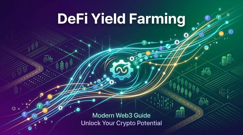A DeFi dashboard showing yield strategies with APY percentages on a laptop