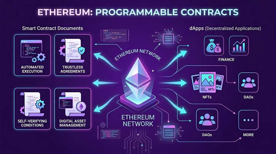 Ethereum as a programmable platform: contracts and dApps on one chain