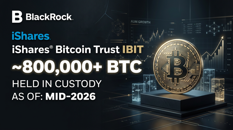 BlackRock corporate wordmark logo with Bitcoin holdings chart overlay