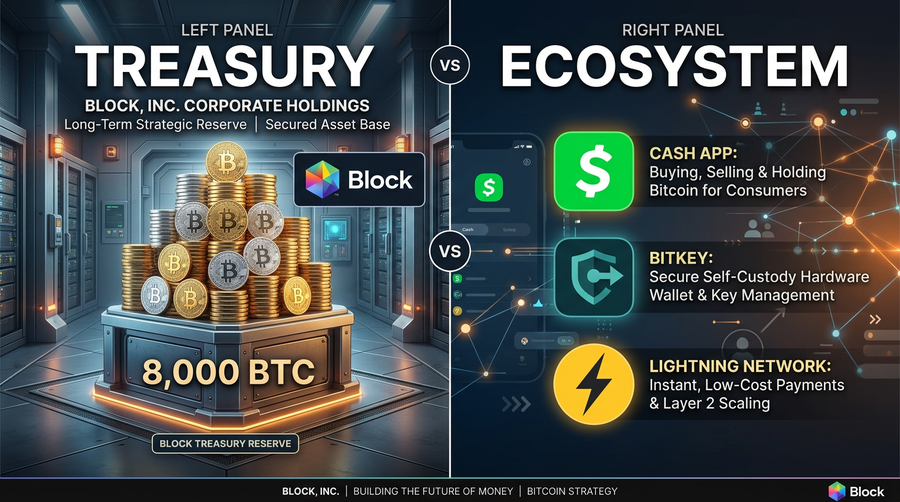~8K BTC on the balance sheet vs the wider Cash App / Bitkey / Lightning ecosystem.