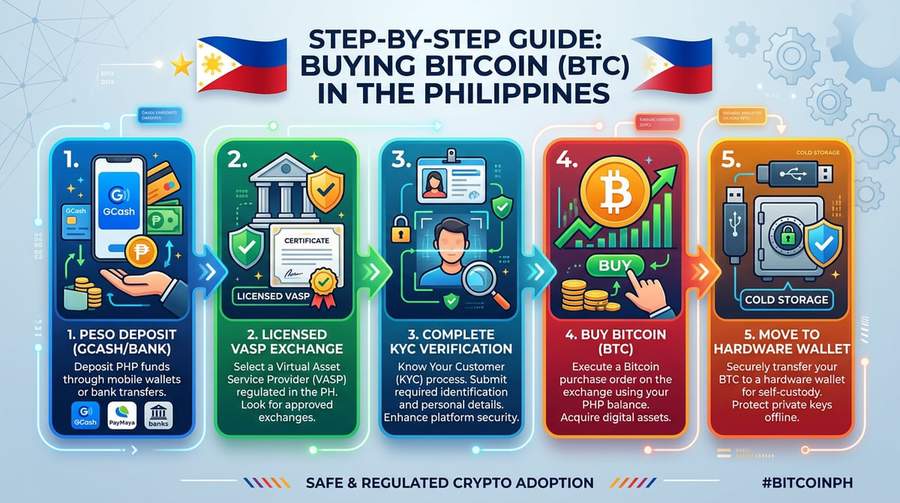 GCash/InstaPay-friendly flow to a BSP-registered VASP, then self-custody.