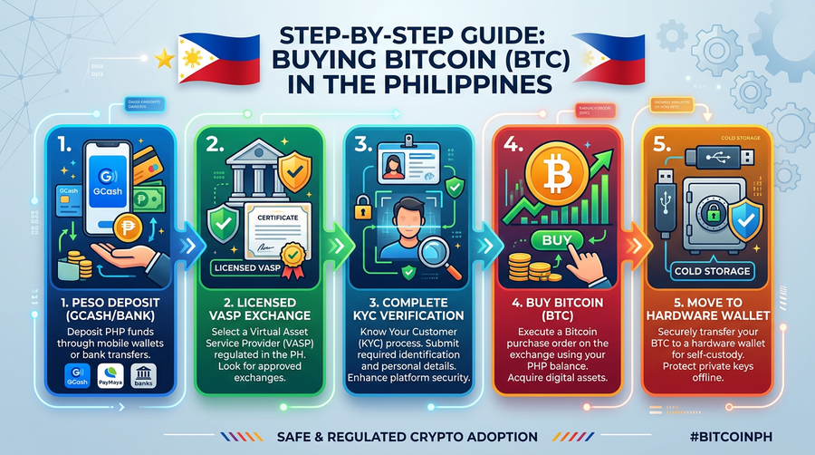 GCash/InstaPay-friendly flow to a BSP-registered VASP, then self-custody.