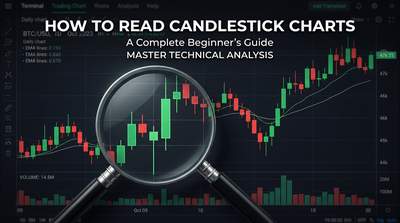 A laptop showing a Bitcoin candlestick chart with various pattern formations marked