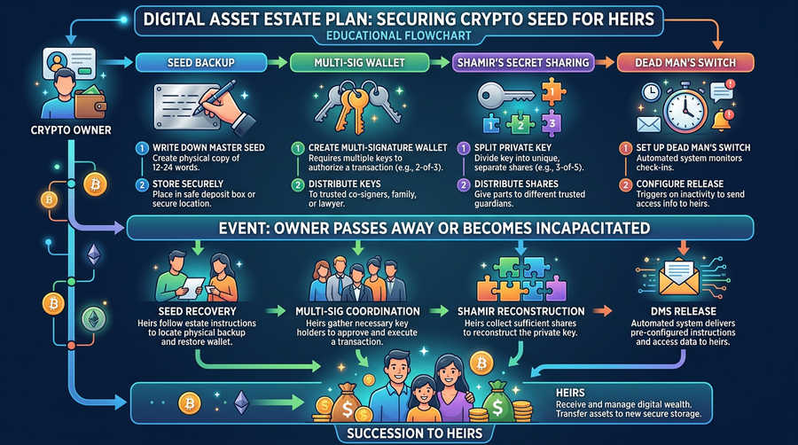 Inheritance paths: clear documentation, multi-sig/Shamir, and tested handover — keys matter more than wills alone.