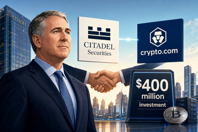 Citadel Securities and Crypto.com partnership visualization with institutional finance meeting crypto infrastructure