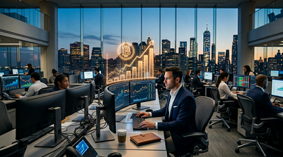 Morgan Stanley logo with Bitcoin symbol and ETF text overlay