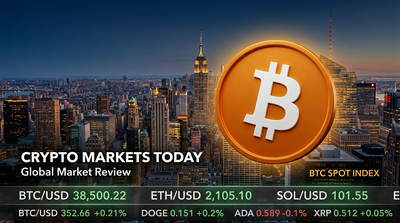 Morgan Stanley building facade with Bitcoin logo overlay