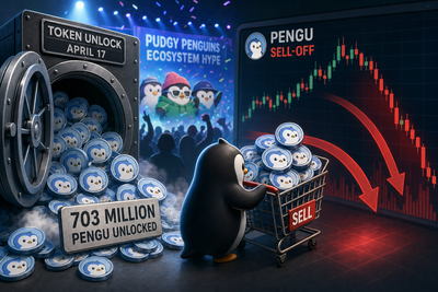 PENGU token unlock analysis showing wallet dispersion pattern and futures open interest rise