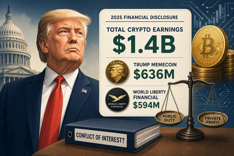 Financial disclosure documents showing Trump family crypto earnings breakdown