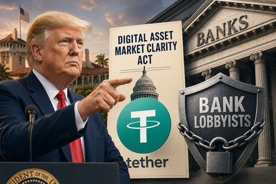 President Trump addressing crypto executives and investors at Mar-a-Lago event