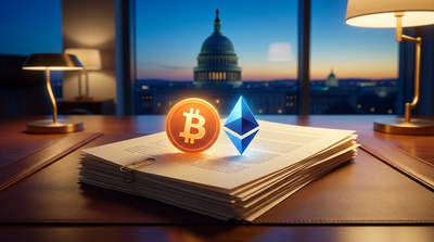 401(k) retirement documents with Bitcoin and dollar symbols