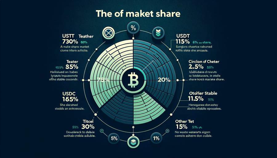 Pie chart comparing market share between USDT, USDC and other stablecoins