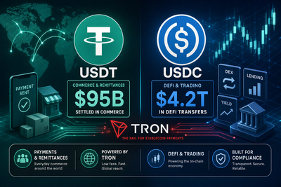 USDT and USDC stablecoin comparison showing payments versus DeFi usage split