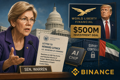 Senator Elizabeth Warren letter to Commerce Secretary about UAE export controls and Trump crypto investments