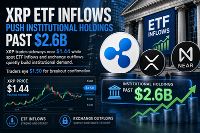 XRP price chart showing symmetrical triangle pattern with key support and resistance levels marked