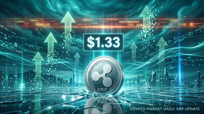 XRP price chart showing rejection at $1.33 resistance level